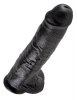 King Cock duże czarne dildo - 11'' Cock with Balls sztuczny penis (czarny)